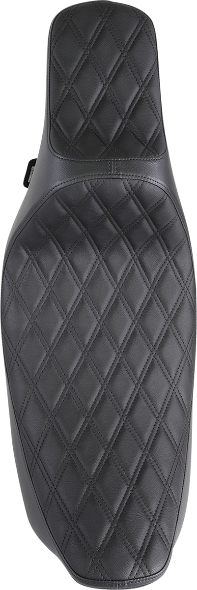 Drag Specialties Seats Extended Reach Predator III Seat for Harley FL '99-'07 with 6.5-Inch Driver Support, Black Stitching