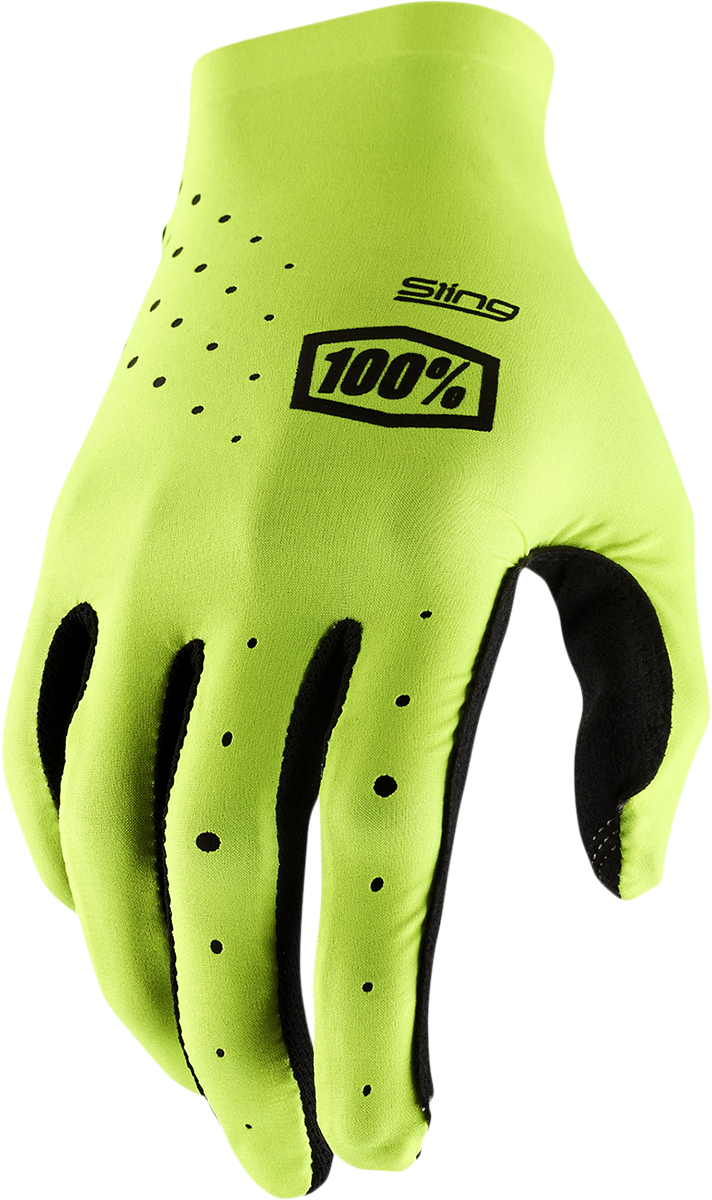 100% Sling MX Gloves - Fluorescent Yellow, Medium – Motocross Gloves for Off-Road and Trail Riding with Enhanced Breathability and Comfort