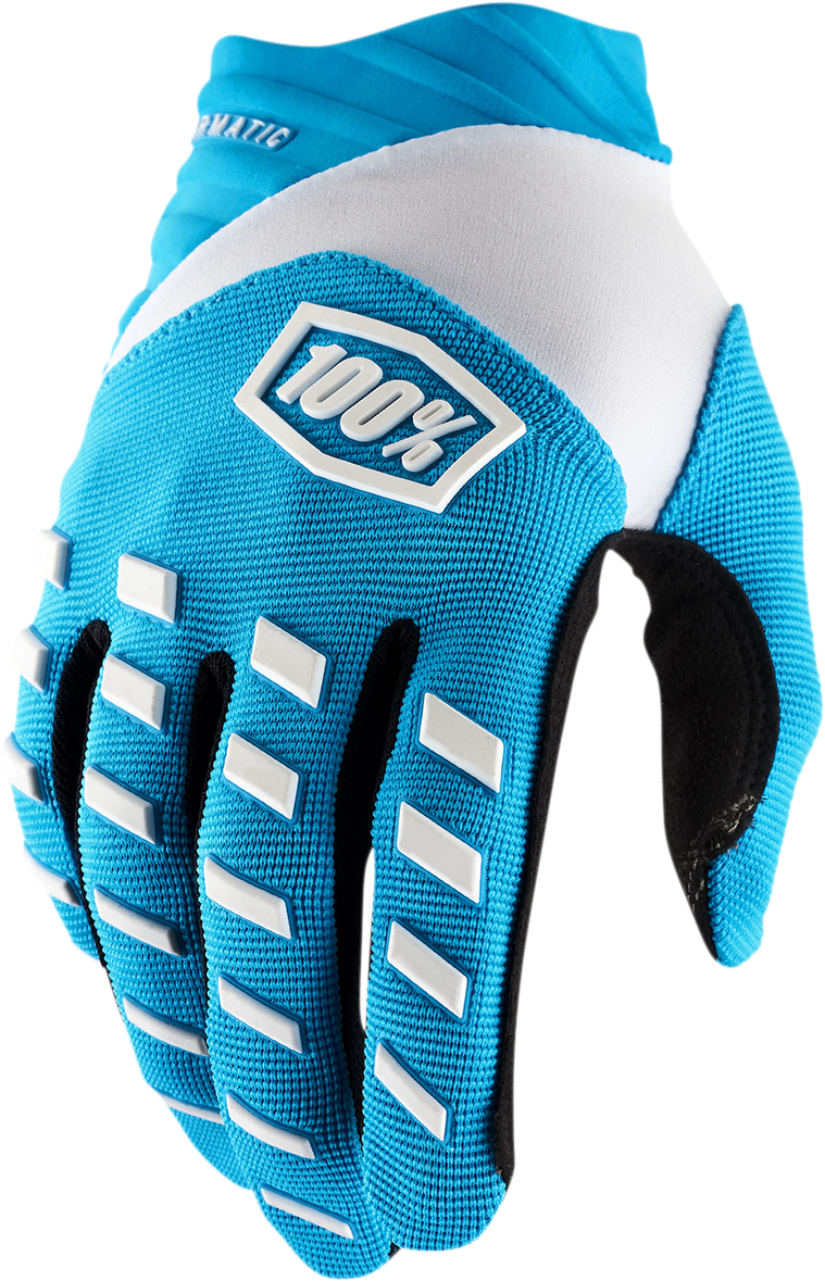 100% Airmatic Gloves - Blue - Medium for Motorcycle, ATV, and Dirt Bike Riding - Part 10000-00006