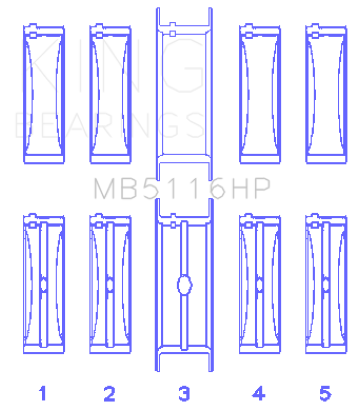 King Engine Bearings Chrysler 426CI/440CI V8 OHV1 (STD Size) Crankshaft Main Bearing Set