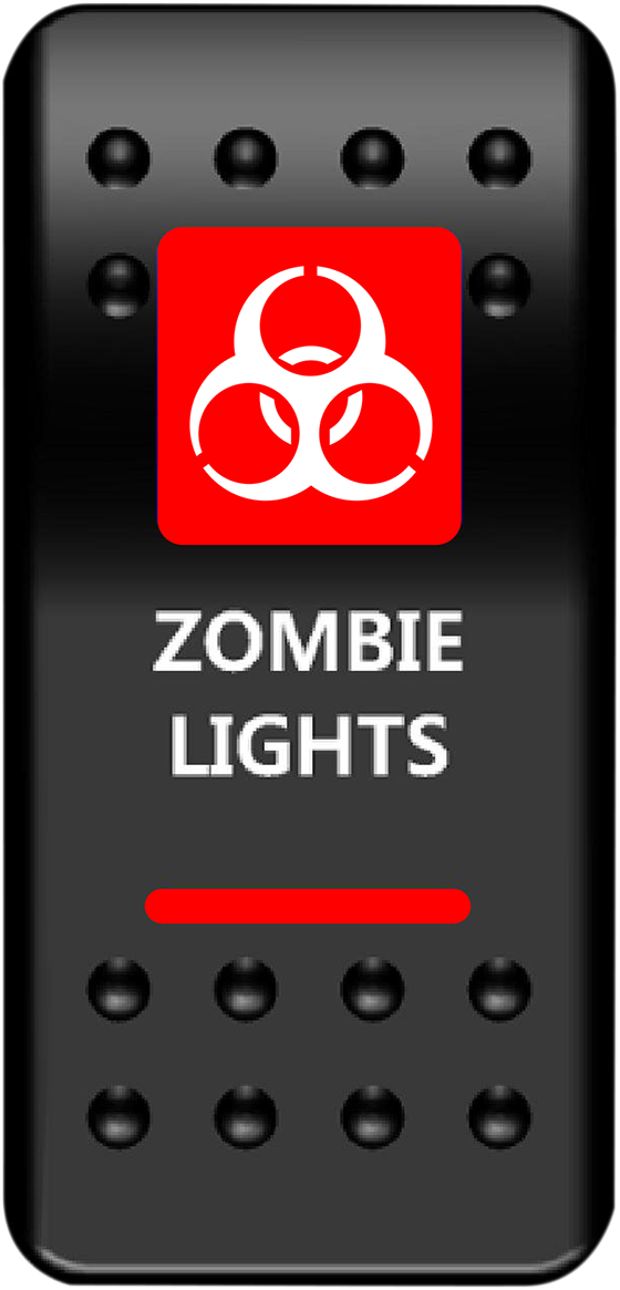 MOOSE OFFROAD Rocker Switch - Zombie Lights - Red ZMB-PWR-R
