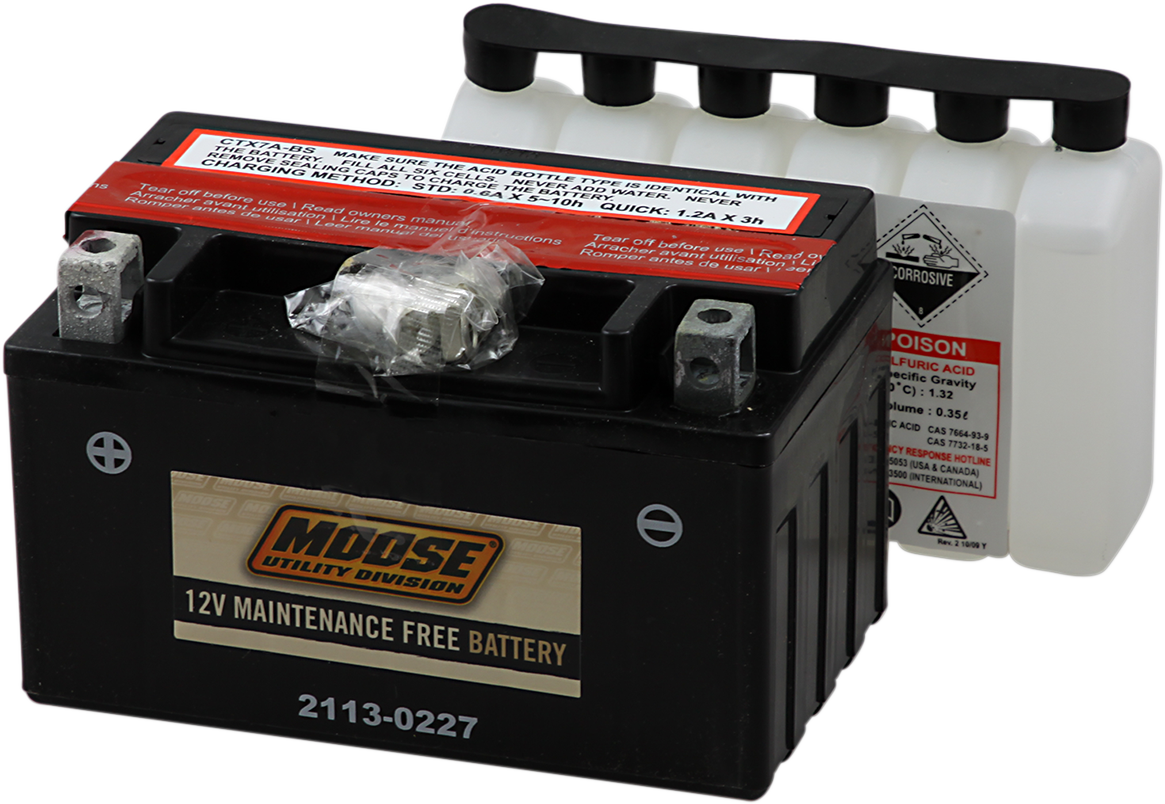 Moose Offroad AGM Battery YTX7A-BS for ATV, UTV, and Off-Road Vehicles