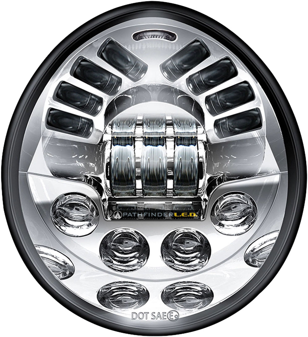 Pathfinder V2VRDC Chrome Headlight for Harley Davidson V-Rod (2002-2009)
