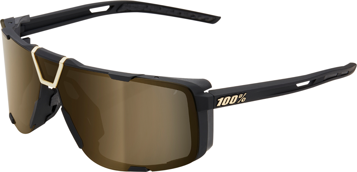 100% Eastcraft Sunglasses - Soft Tact Black Frame with Soft Gold Mirror Lens - Fits ATV, Dirt Bike, and Motorcycle