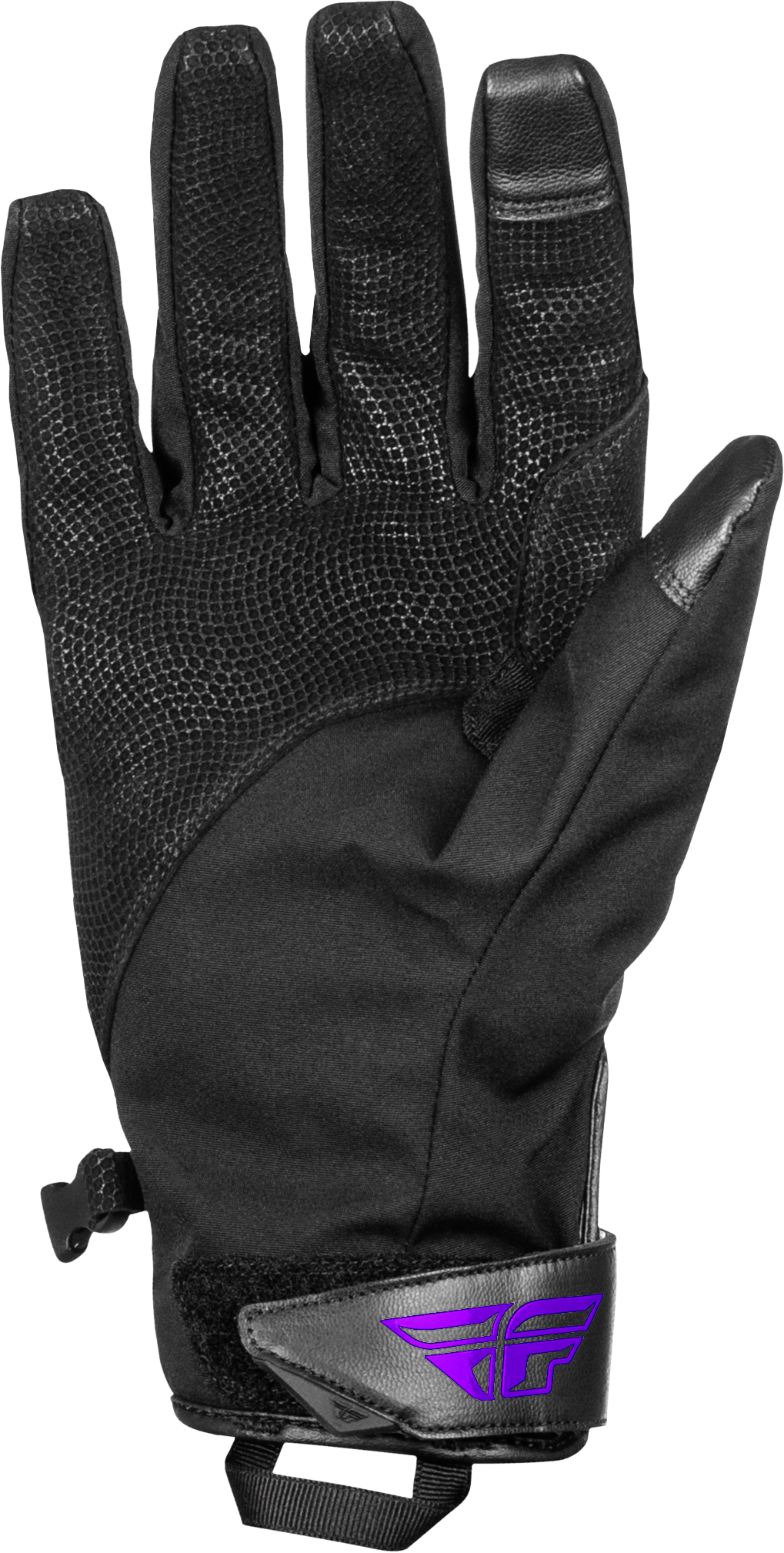 Fly Racing Long Gloves Black/Purple Large with Weatherproof and Heated Features