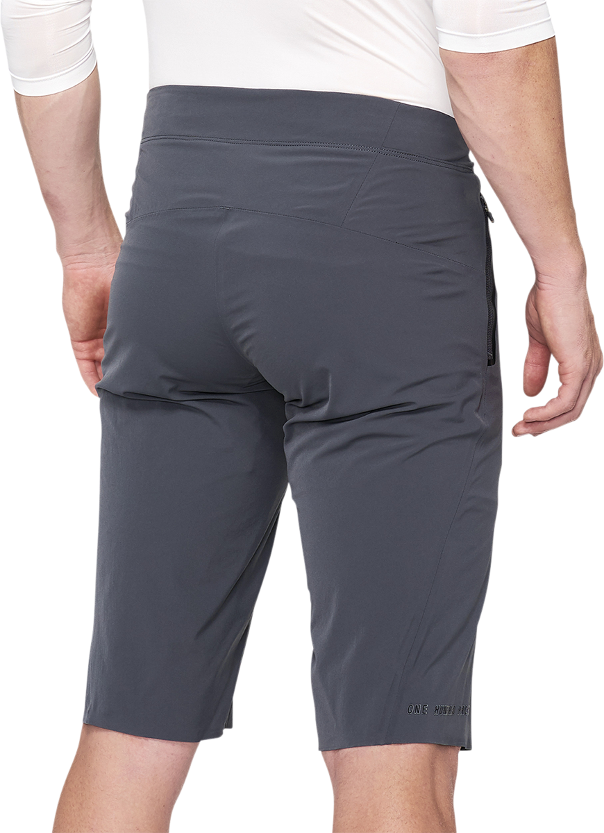 100% Celium Shorts Charcoal US 30 - Lightweight Nylon/Spandex Riding Shorts with BOA® Fit System and Secure Zipper Pockets