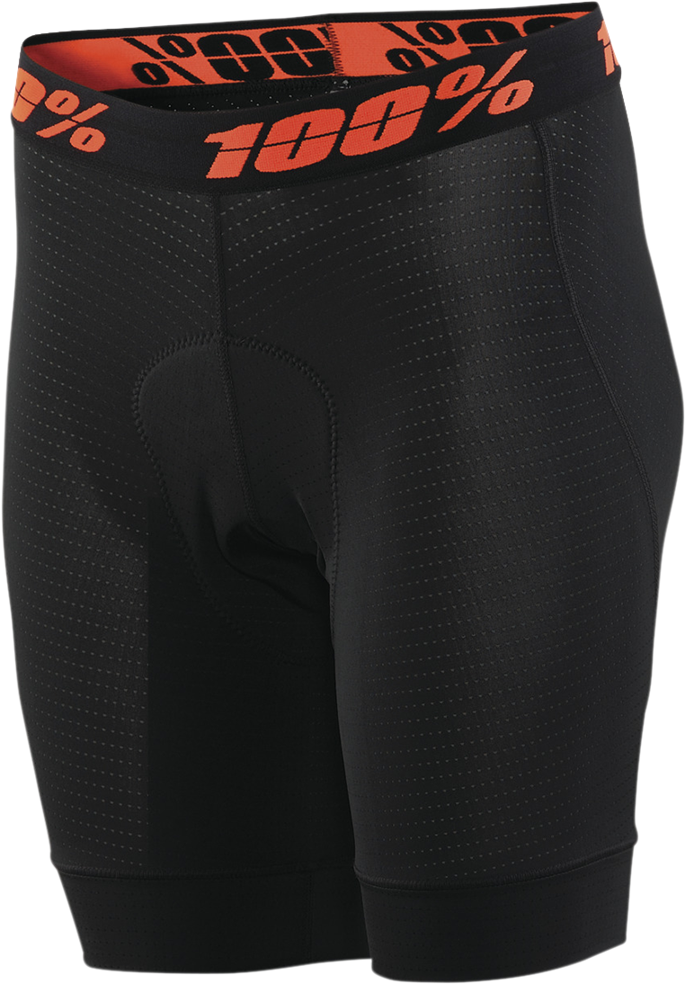 100% Women's Crux Liner Shorts - Black, Medium | Performance Cycling Apparel