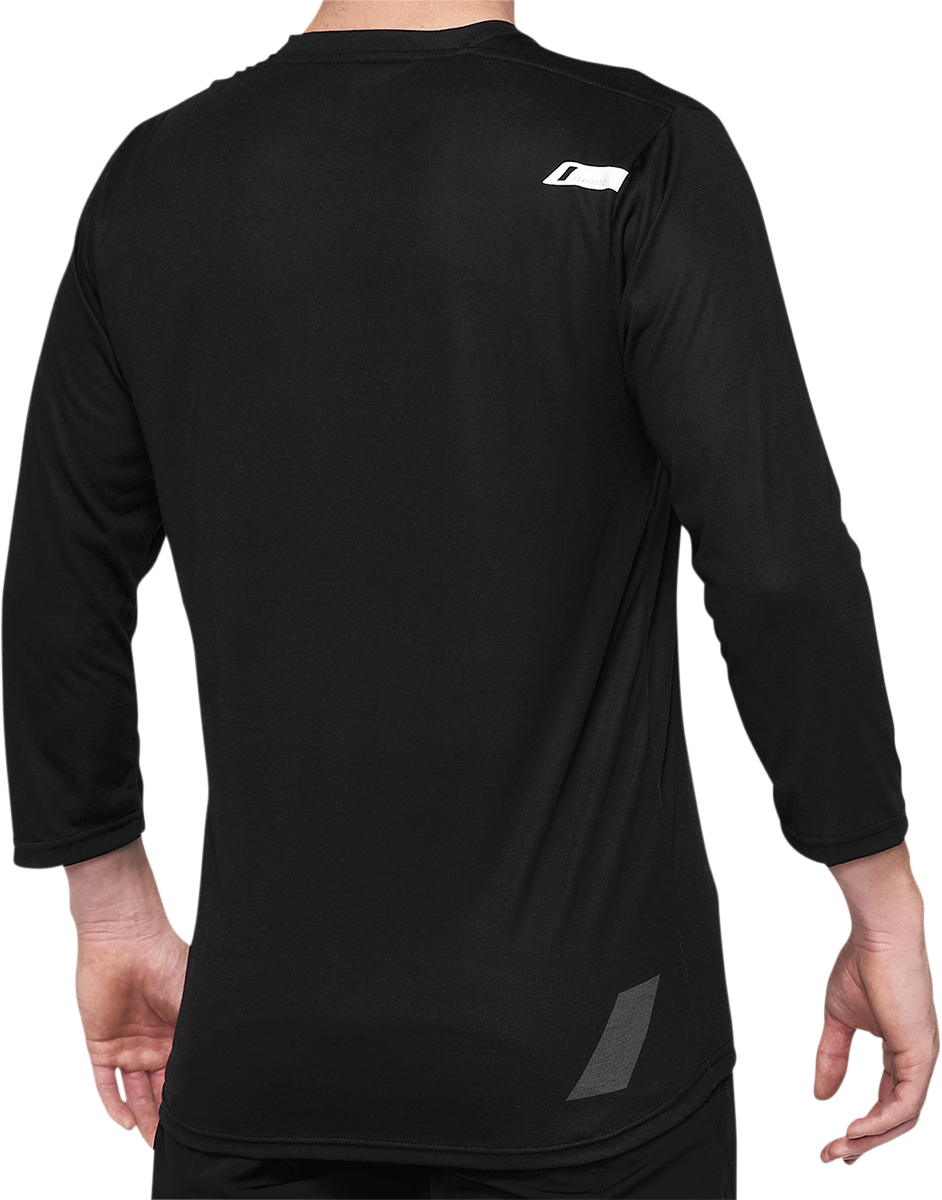 100% Airmatic 3/4 Sleeve Jersey - Black - XL - Ideal for Trail Riding, MTB, and Cycling