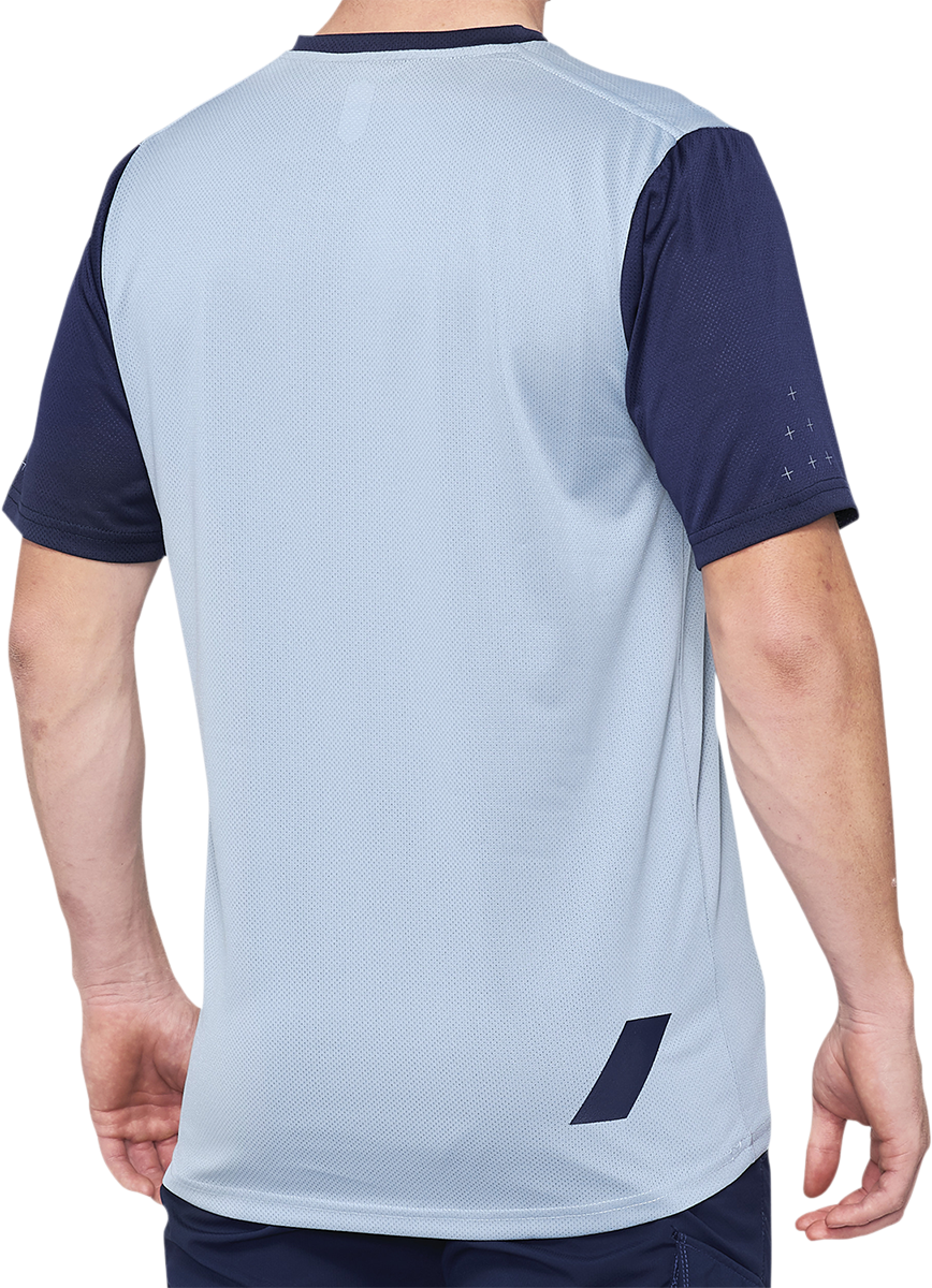 100% Ridecamp Short-Sleeve Jersey - Blue/Navy - Medium | Designed for Off-Road and Mountain Biking