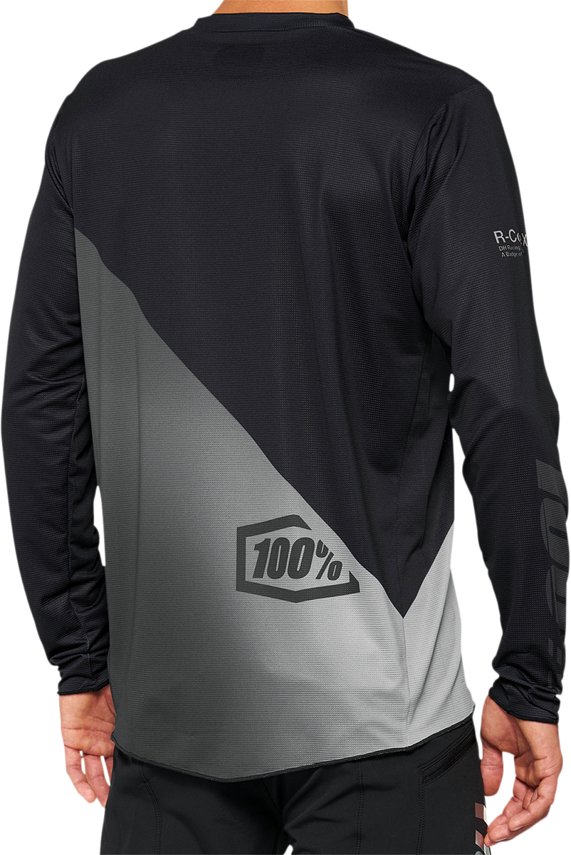 100% R-Core X Long-Sleeve Jersey Black/Gray 2XL - Performance Cycling Apparel with Moisture Management and Comfort Features