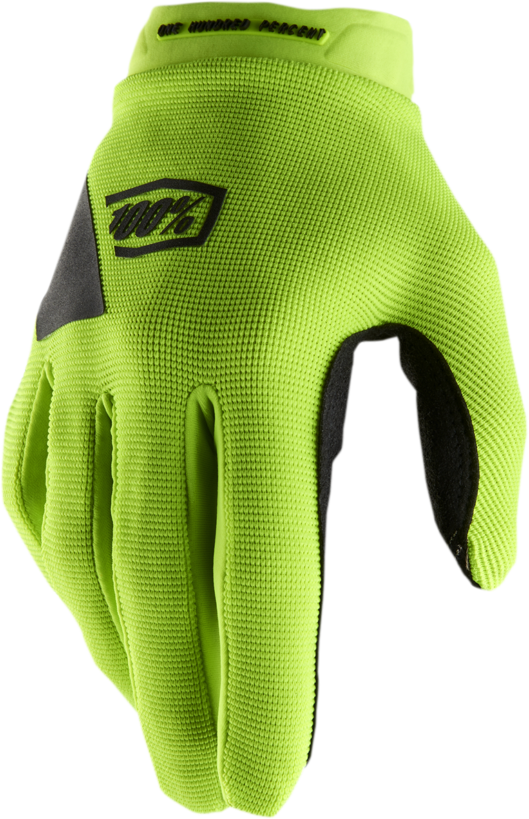 100% Women's Ridecamp Gloves - Fluo Yellow/Black, Large - Compatible with Mountain Bikes, Road Bikes, and Cruiser Cycles