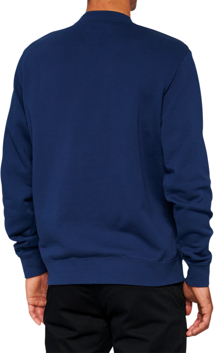 100% Icon Long-Sleeve Fleece Sweatshirt with Screen-Printed Logo, Navy, Part Number 20026-00015
