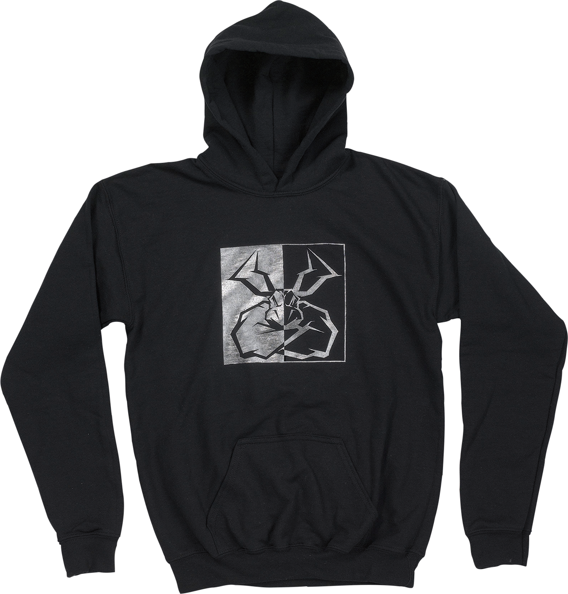 Moose Offroad Youth Split Personality Hoodie - Black, Size Small - Comfortable 50/50 Cotton-Poly Blend with Front Pocket and Graphic Print