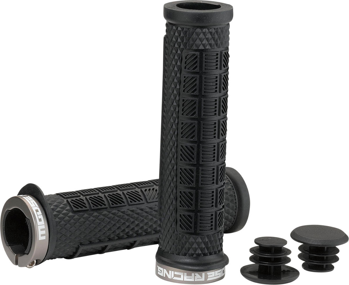 MOOSE OFFROAD Mountain Bike Lock-On Grips - Black - 129 mm (Part Number: PRO-K524EP1-OD) for Mountain Bikes and Off-Road Vehicles