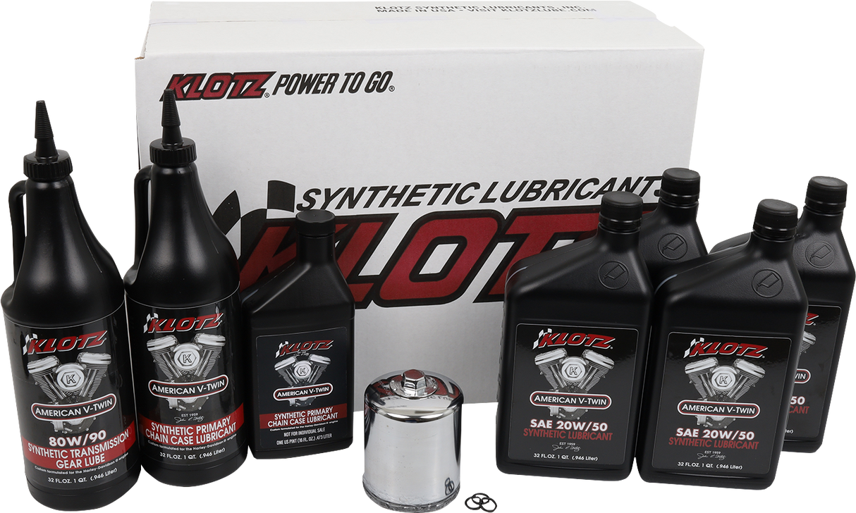 KLOTZ OIL Premium Oil Change Kit - '84-'99 Evolution Big Twin KH-102