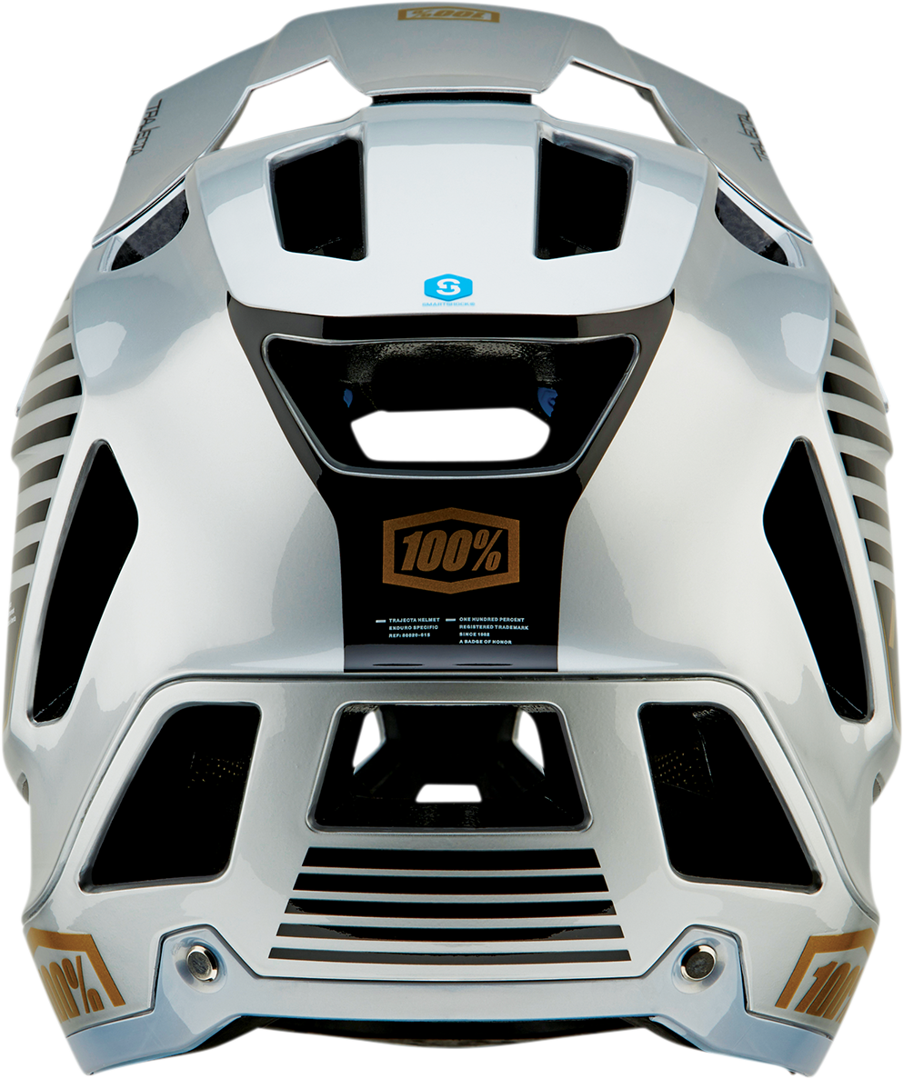 100% Trajecta Helmet with Fidlock - Ranelagh Silver Large Enduro & All Mountain Bike Helmet