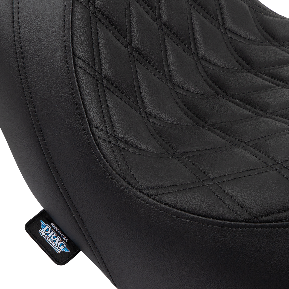 DRAG SPECIALTIES SEATS Predator Seat - Double Diamond with Black Stitching for Harley-Davidson FLSB/FXLR 2018-2023