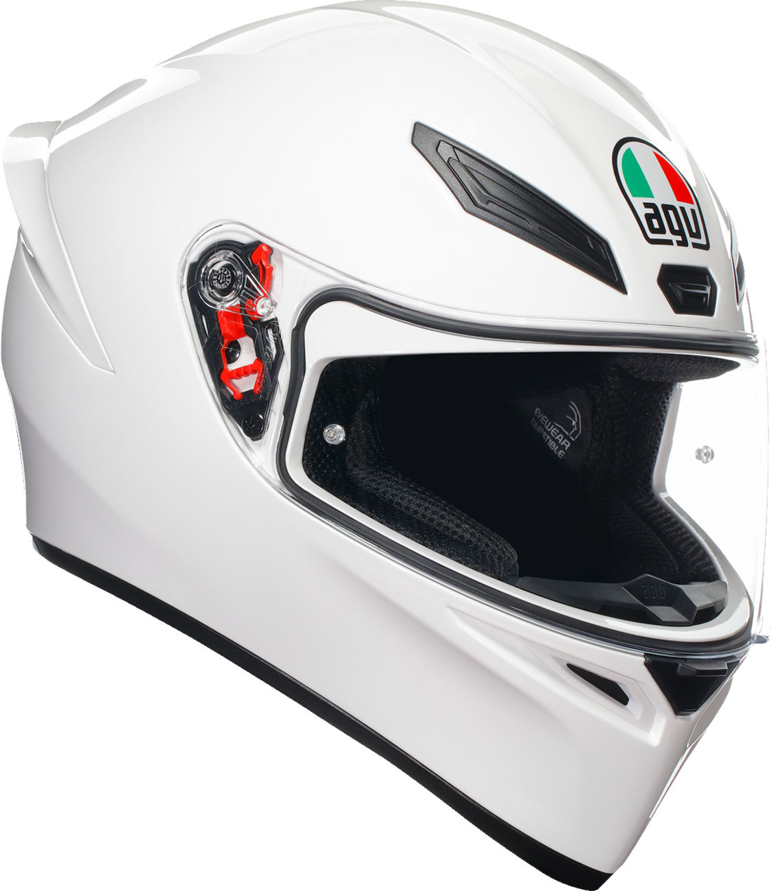 AGV K1 S Helmet - White Large - DOT Approved Motorcycle Helmet with Ventilation and Pinlock Prepared