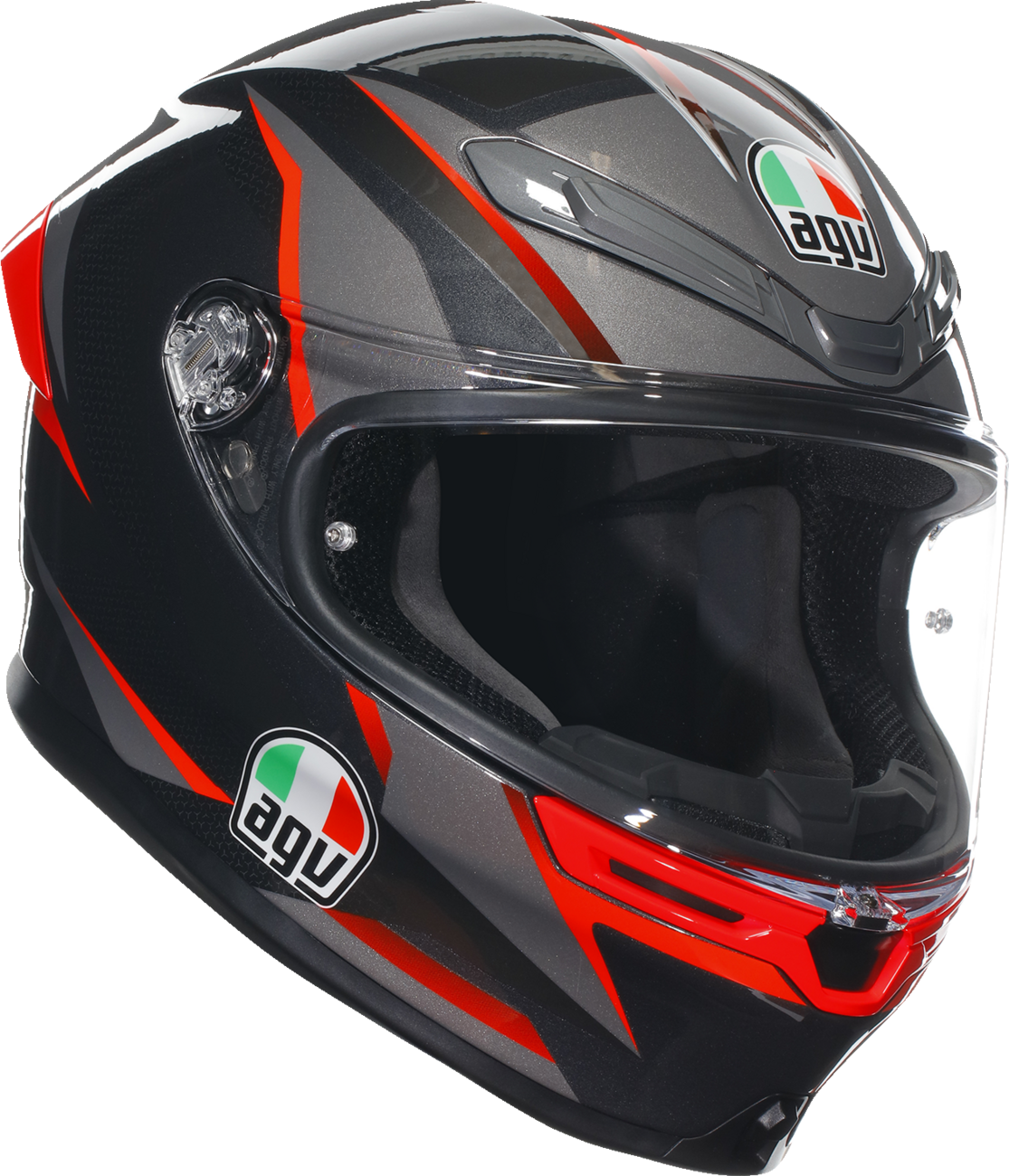AGV K6 S Helmet Slashcut in Black/Gray/Red – XL, Designed for Sports and Touring Vehicles