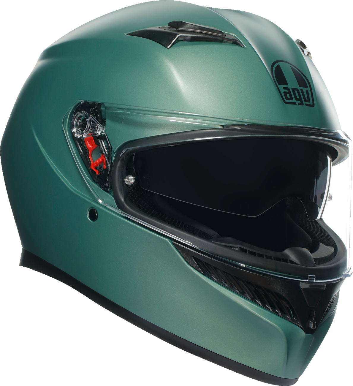 AGV K3 Matte Salvia Green Full-Face Motorcycle Helmet - 2XL - Designed for Road Riding with Built-In Sun Visor and Enhanced Ventilation