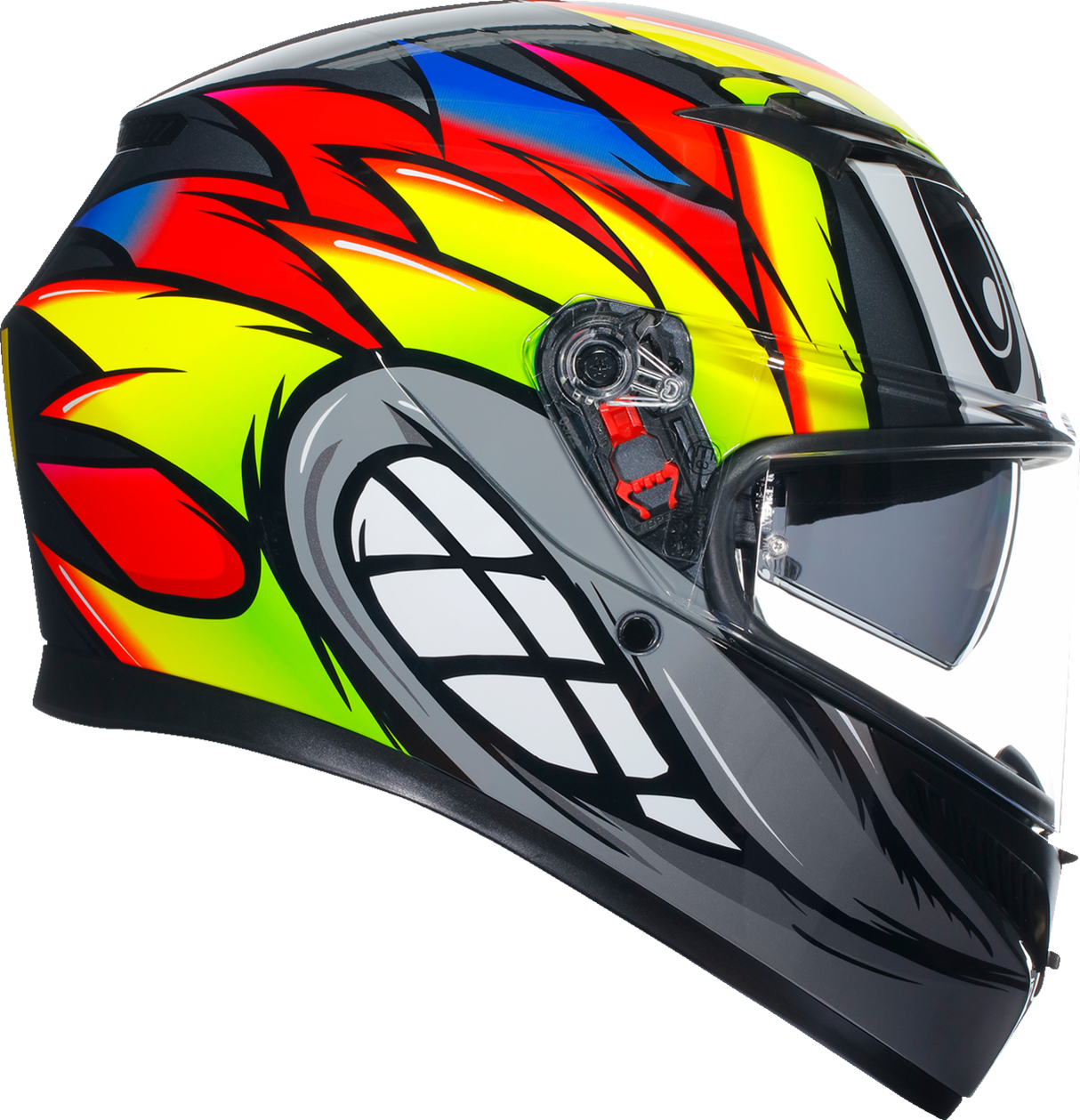 AGV K3 Helmet Birdy 2.0 - Gray/Yellow/Red Large | Motorcycle Helmet with Pinlock® Lens & Advanced Ventilation for Sport and Touring Riders