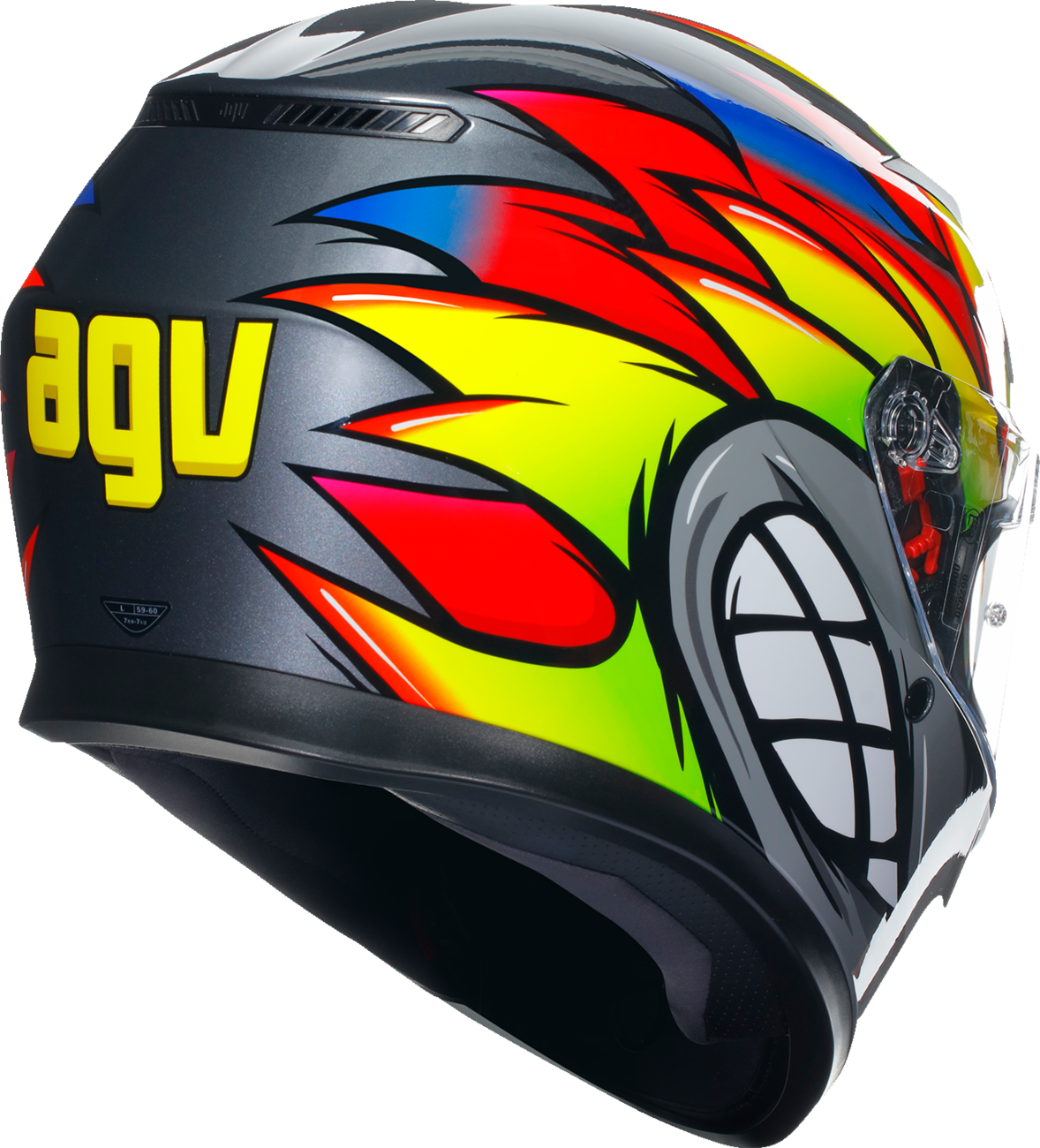 AGV K3 Helmet Birdy 2.0 in Gray/Yellow/Red for Motorcycle Riding - Medium