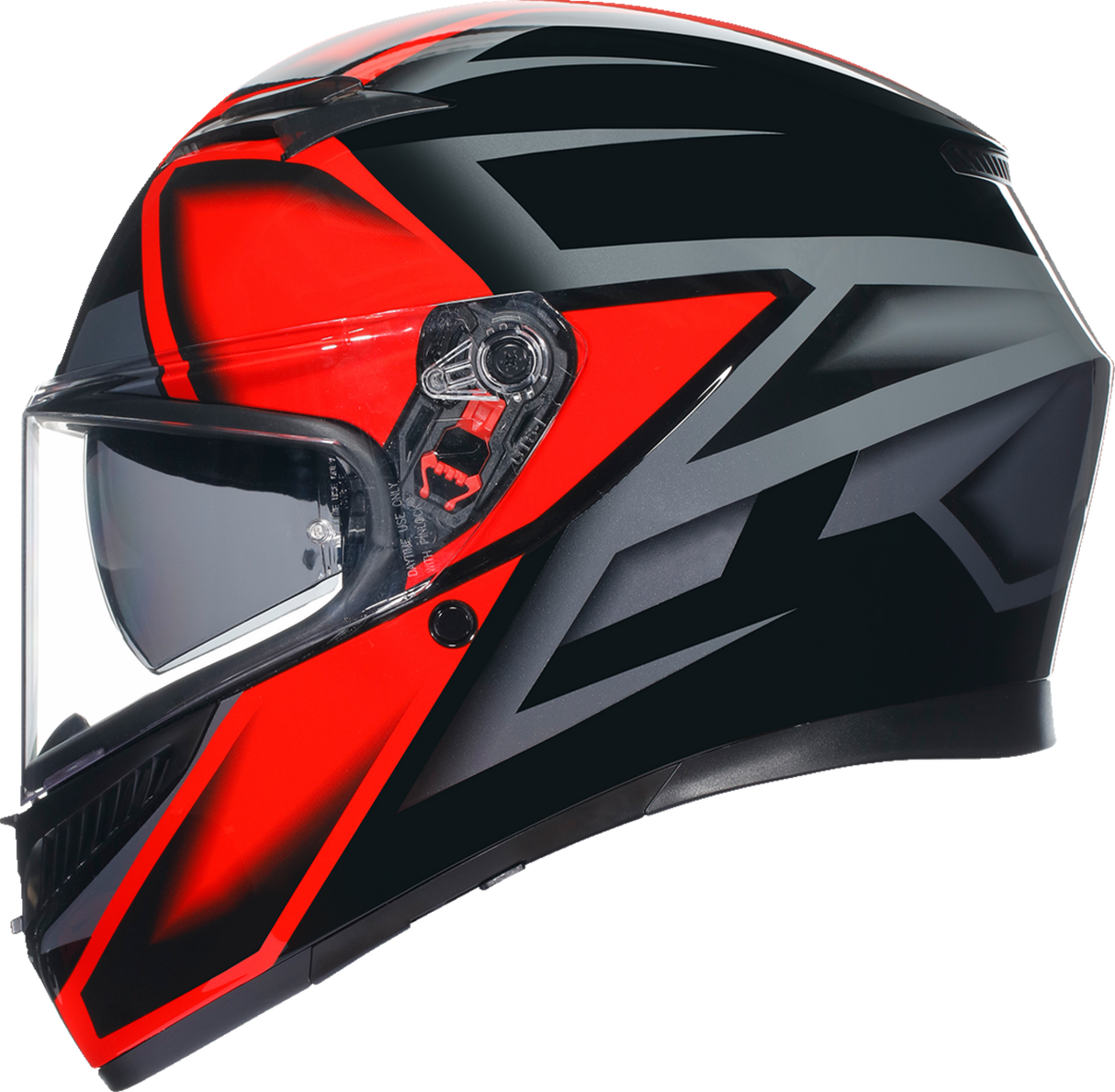 AGV K3 Helmet - Compound Black/Red, Small - Full Face Motorcycle Helmet with Pinlock® Lens and Ventilation for Sport Bikes and Cruisers