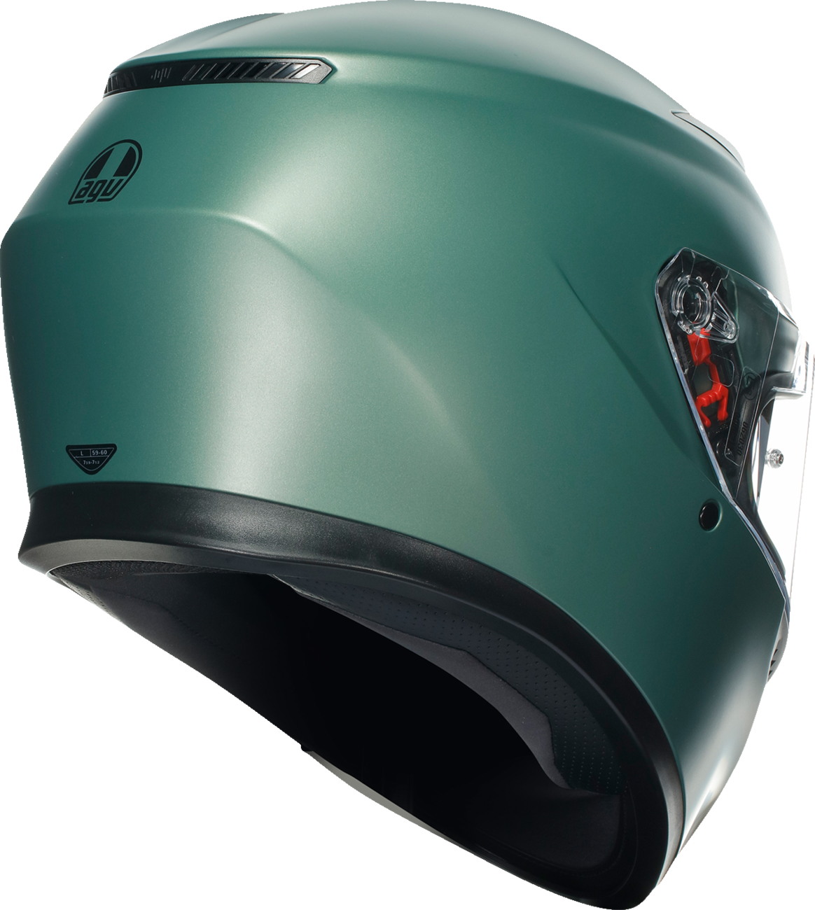 AGV K3 Matte Salvia Green Full-Face Motorcycle Helmet – XL, Versatile Road Protection with Built-In Sun Visor and Pinlock® Lens