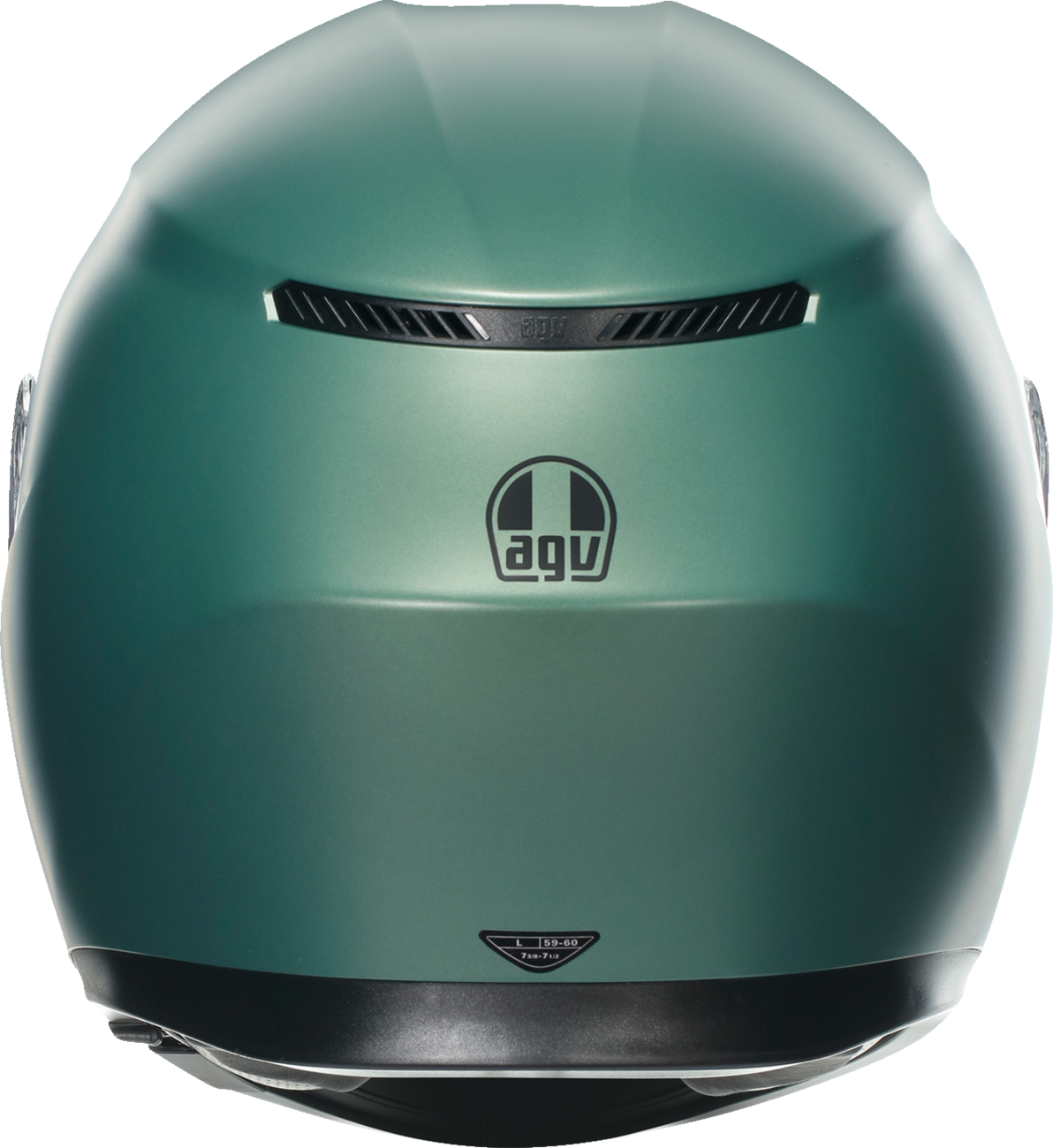 AGV K3 Matte Salvia Green Full-Face Motorcycle Helmet - 2XL - Designed for Road Riding with Built-In Sun Visor and Enhanced Ventilation