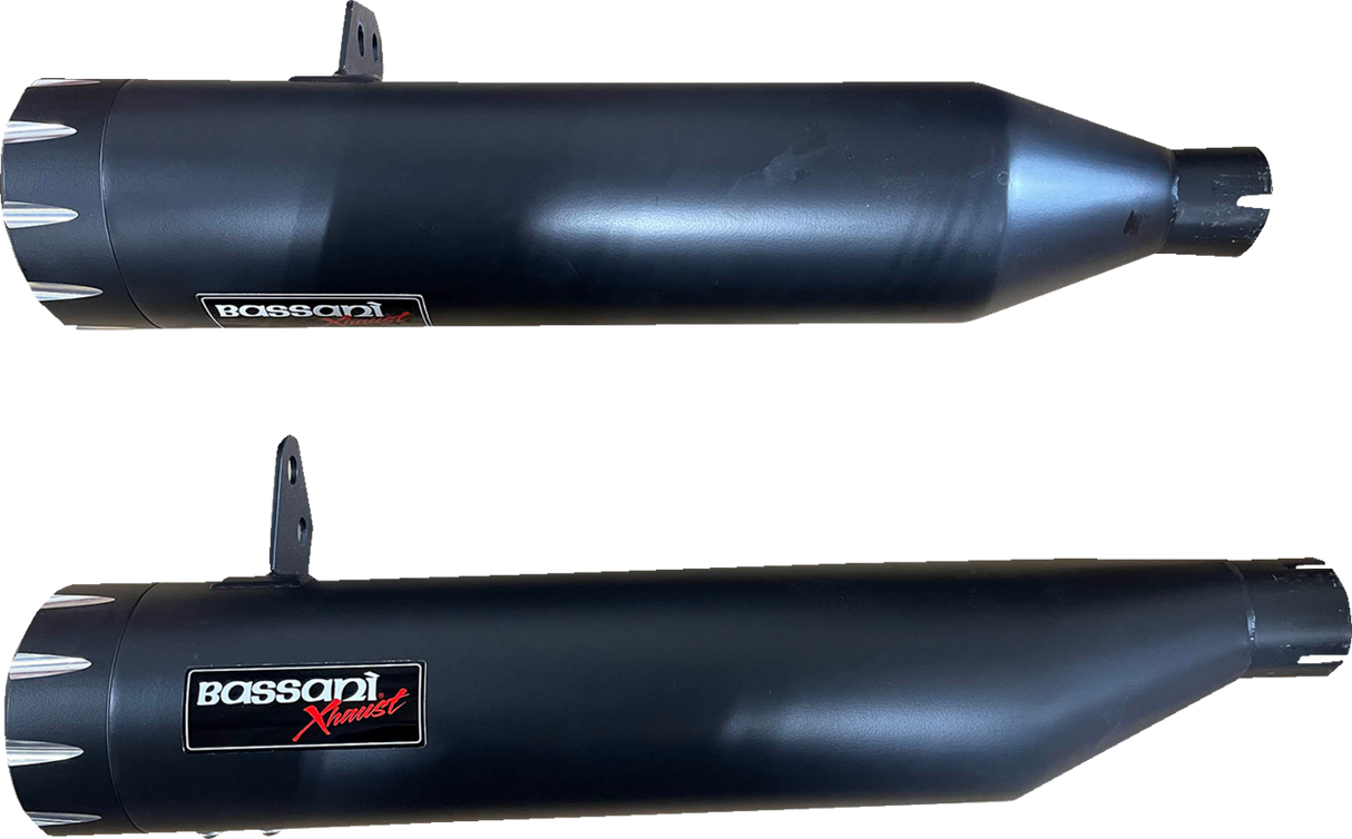 BASSANI XHAUST 4" Slip-On Mufflers - Black 8CH17B