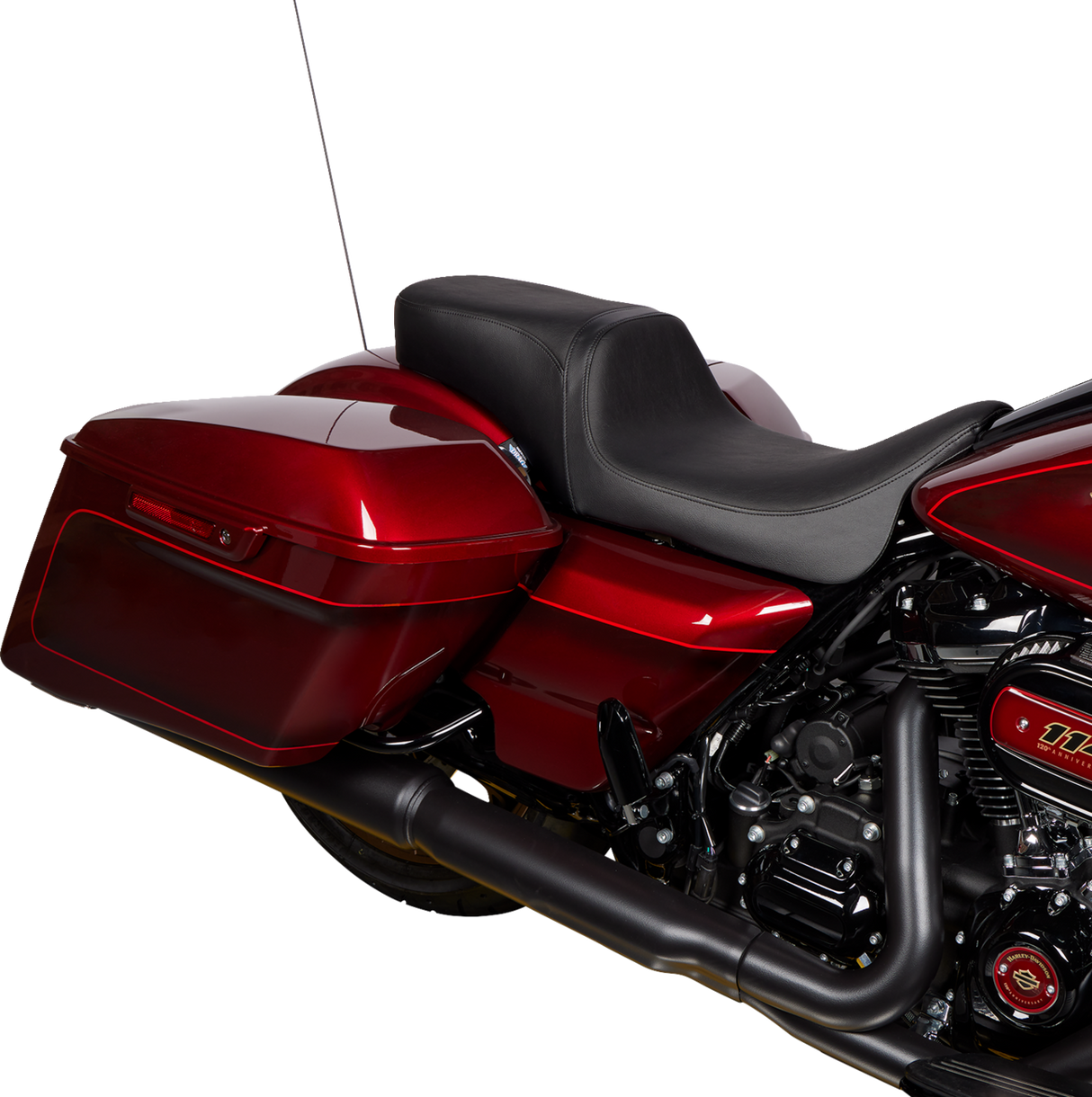Drag Specialties Seats Predator 2-Up Seat for Harley FLH/FLT 2008-2024, Black Vinyl, Smooth Finish