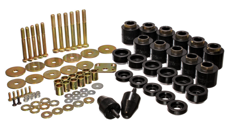 Energy Suspension 2.4108G Hyper-Flex Polyurethane Body Mount Kit for Jeep Wrangler 1988-1995 with 1-Inch Body Lift