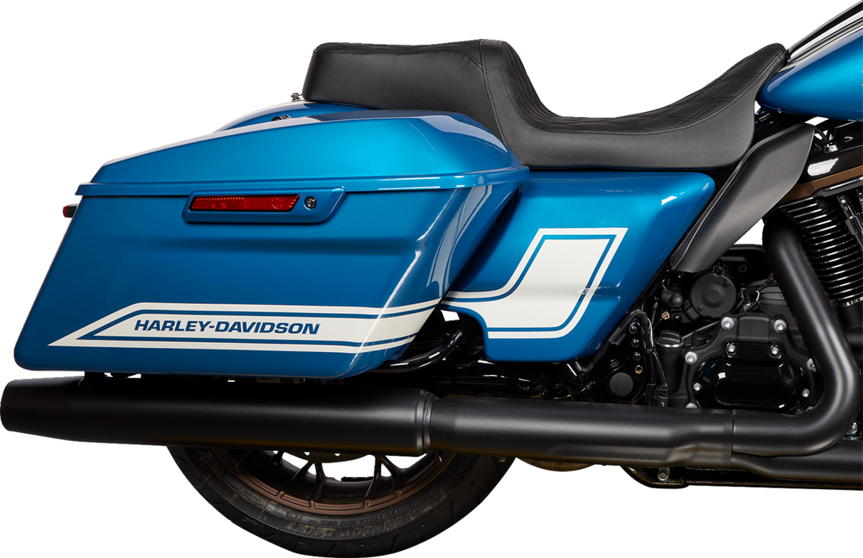 Drag Specialties Seats Predator 1Up Seat with Vinyl Cover for Harley FLH 2008-2023, Double Diamond Black Stitch - Part #0801-1483