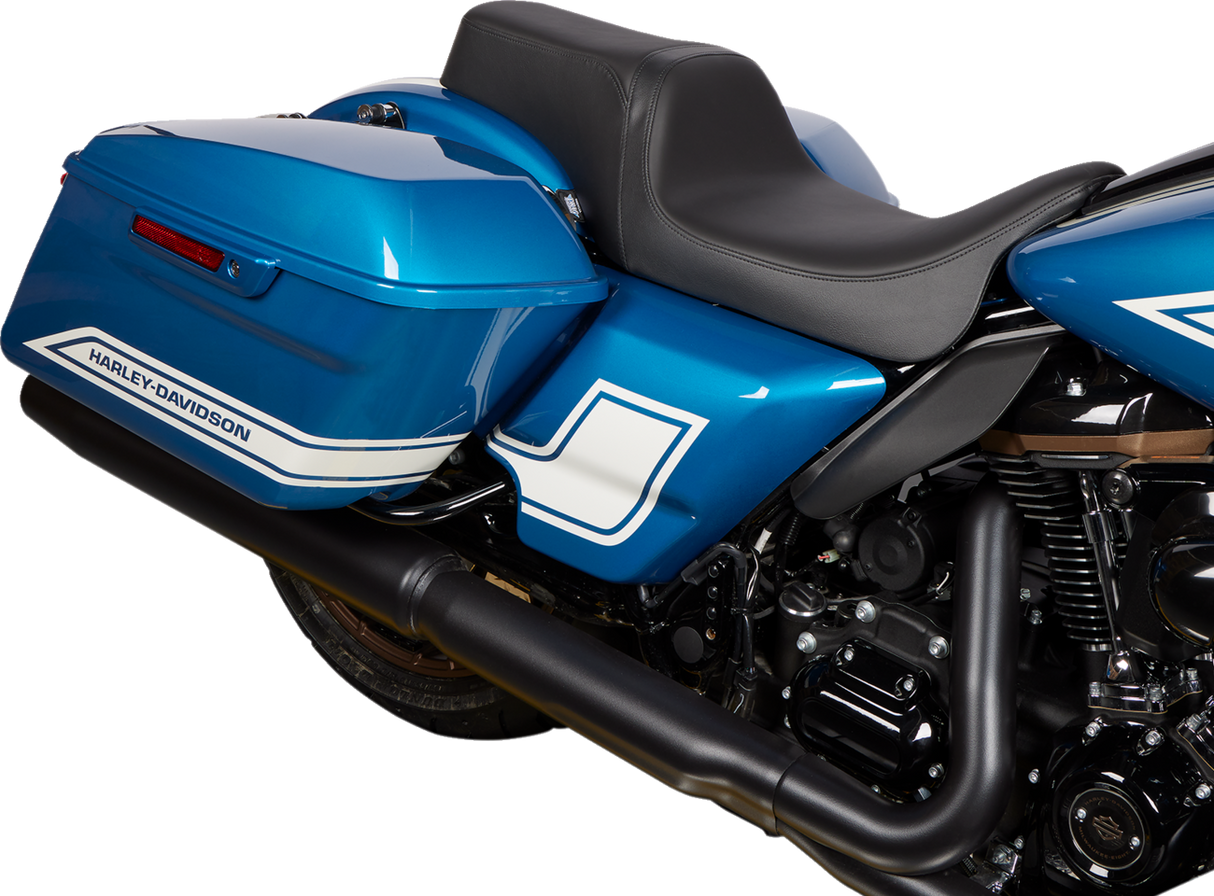 DRAG SPECIALTIES SEATS Predator 1Up Seat for Harley FLH 2008-2023, Solar Leather Black