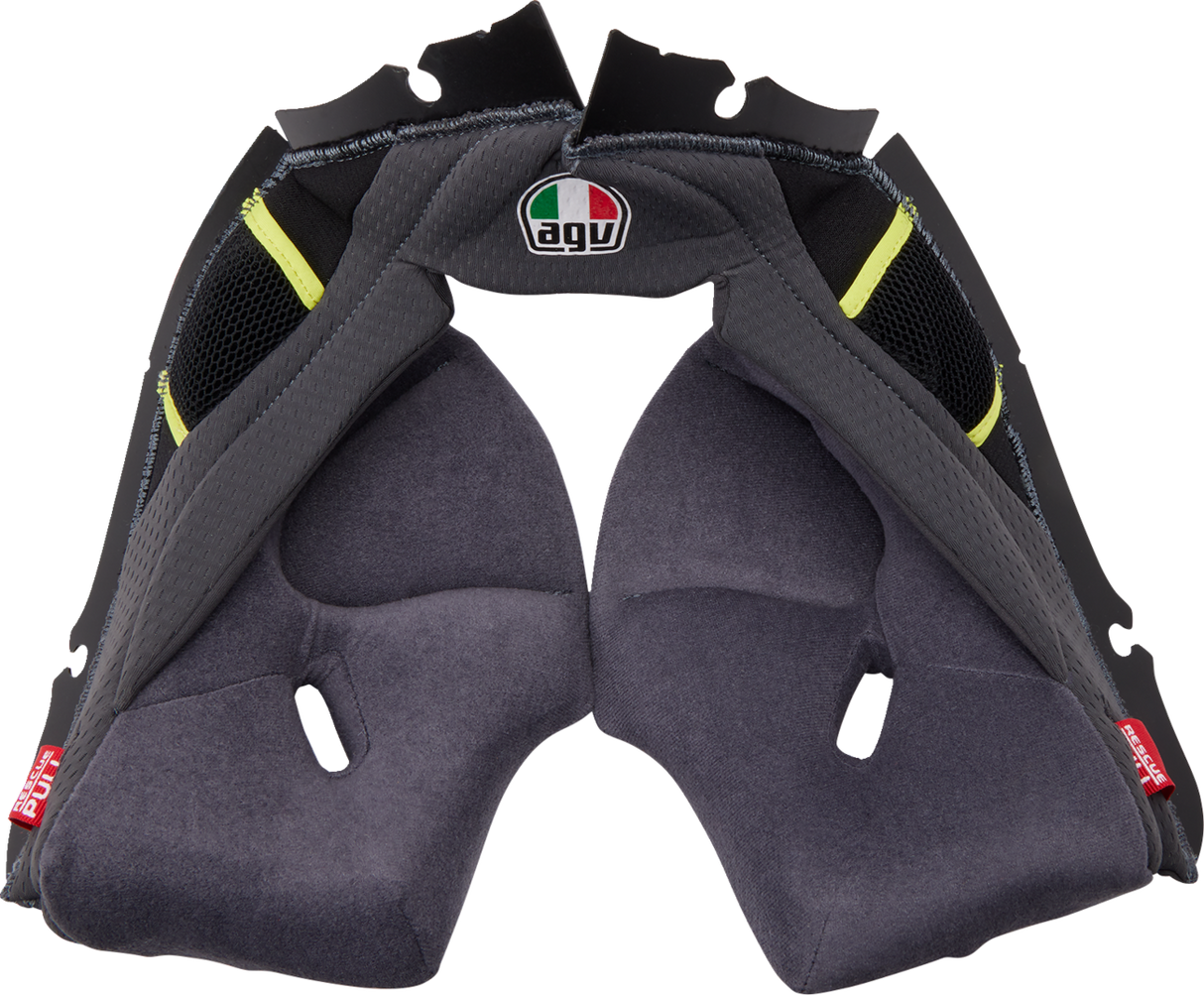 AGV Pista GP RR Cheek Pads - Gray/Yellow for AGV Pista GP RR Helmets (Size XL) - Part Number 2018500056499XL