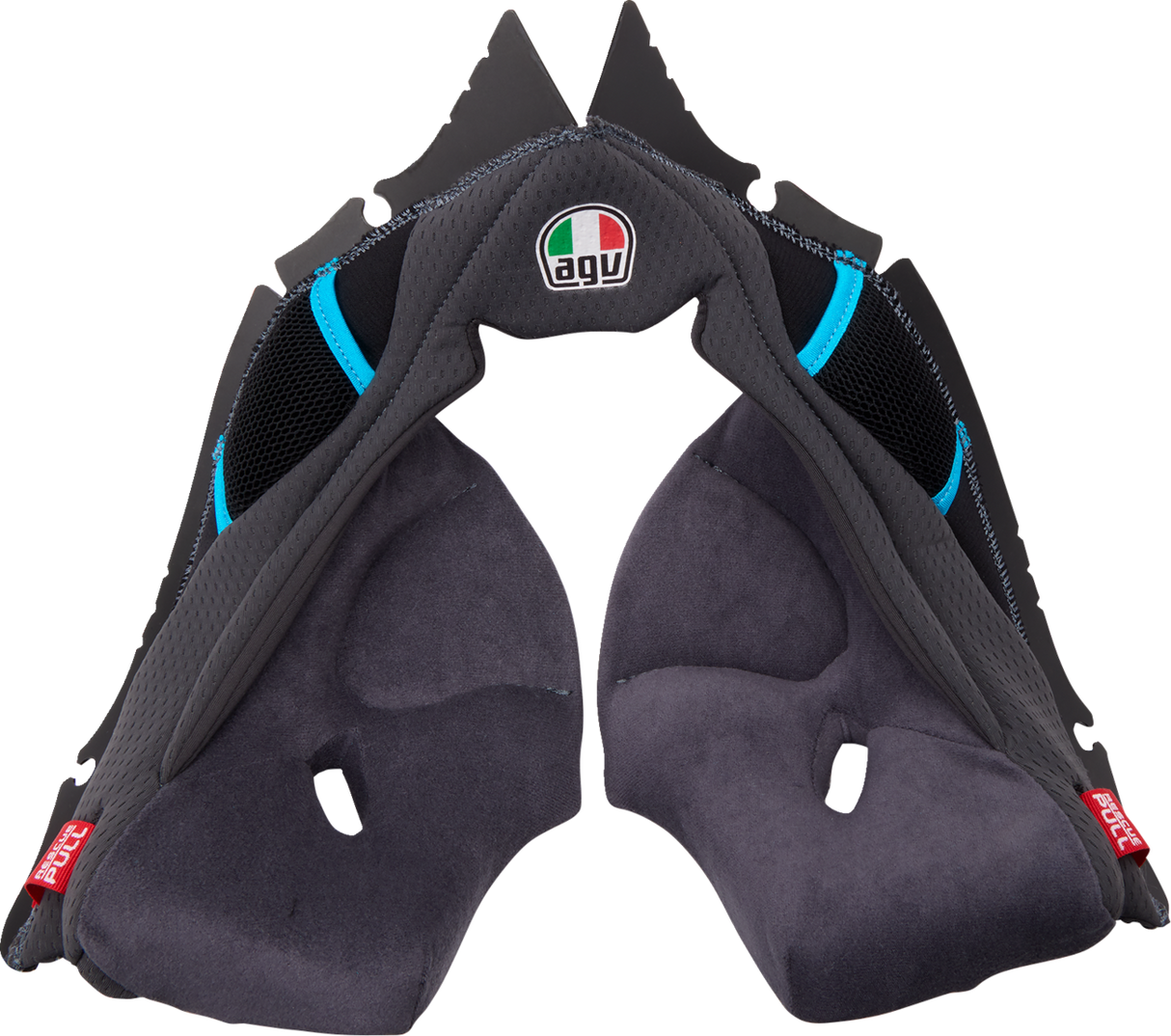 AGV Pista GP RR Cheek Pads - Gray/Cyan, XL - Compatible with AGV Pista GP RR Helmets
