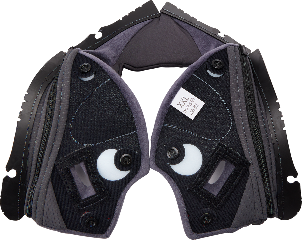 AGV Pista GP RR Cheek Pads - Gray/Cyan for AGV Pista GP RR Helmets, Size 2XL