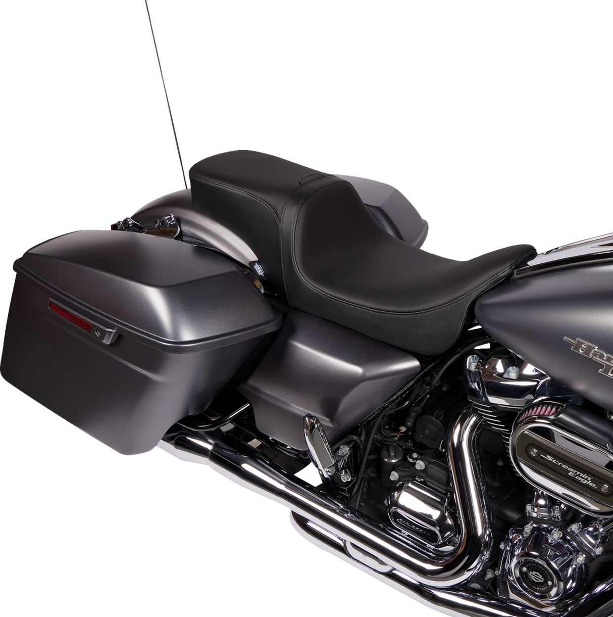 Drag Specialties Seats Predator 2-Up Seat with Backrest Receptacle for Harley FL 2008-2023