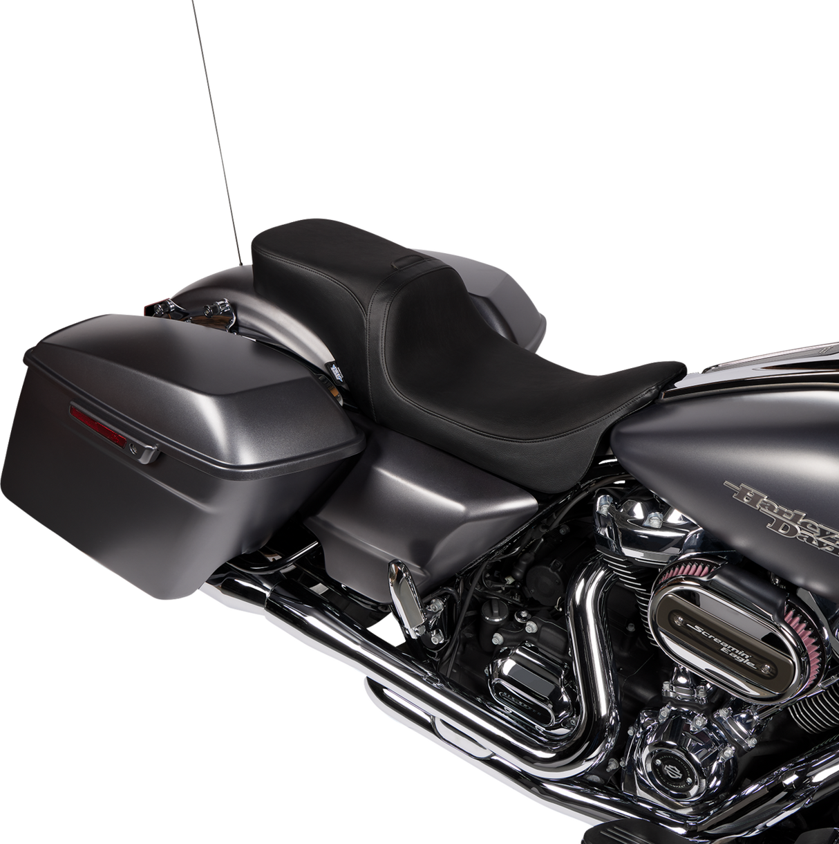Drag Specialties Seats Predator 2-Up Seat for FLH/FLTR 2008-2024 with Vinyl Cover and Smooth Design