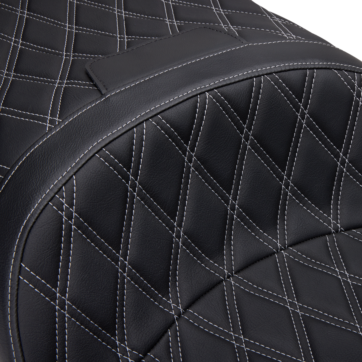 DRAG SPECIALTIES SEATS Freedom Seat for Harley FLH 1997-2007 with Vinyl Cover and Double Diamond Silver Stitch - Model 08011506-4676C