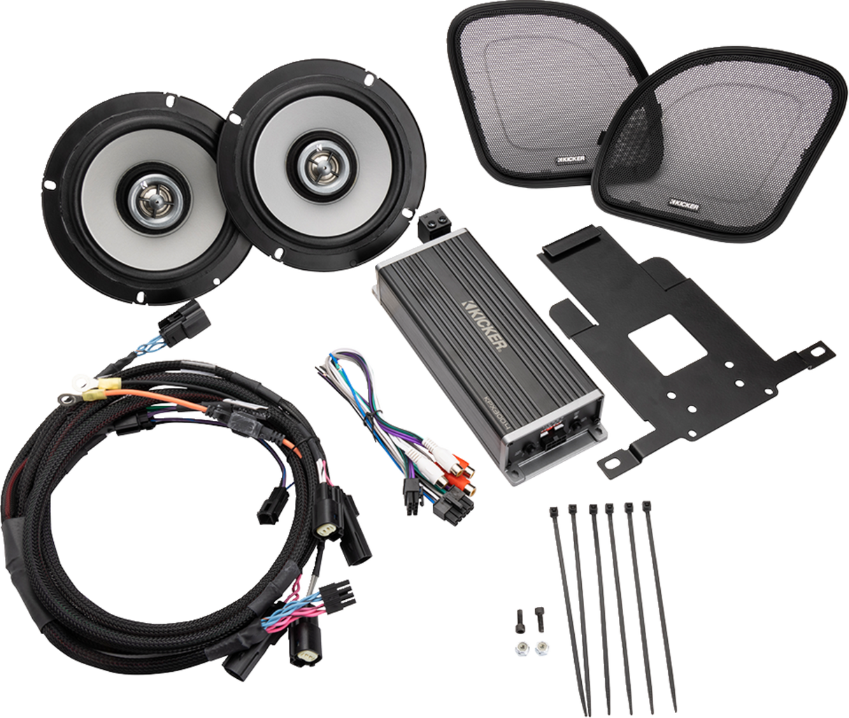 KICKER 6-1/2 Inch Speaker and 300W Amplifier Kit for Harley-Davidson Road Glide 50HDR154