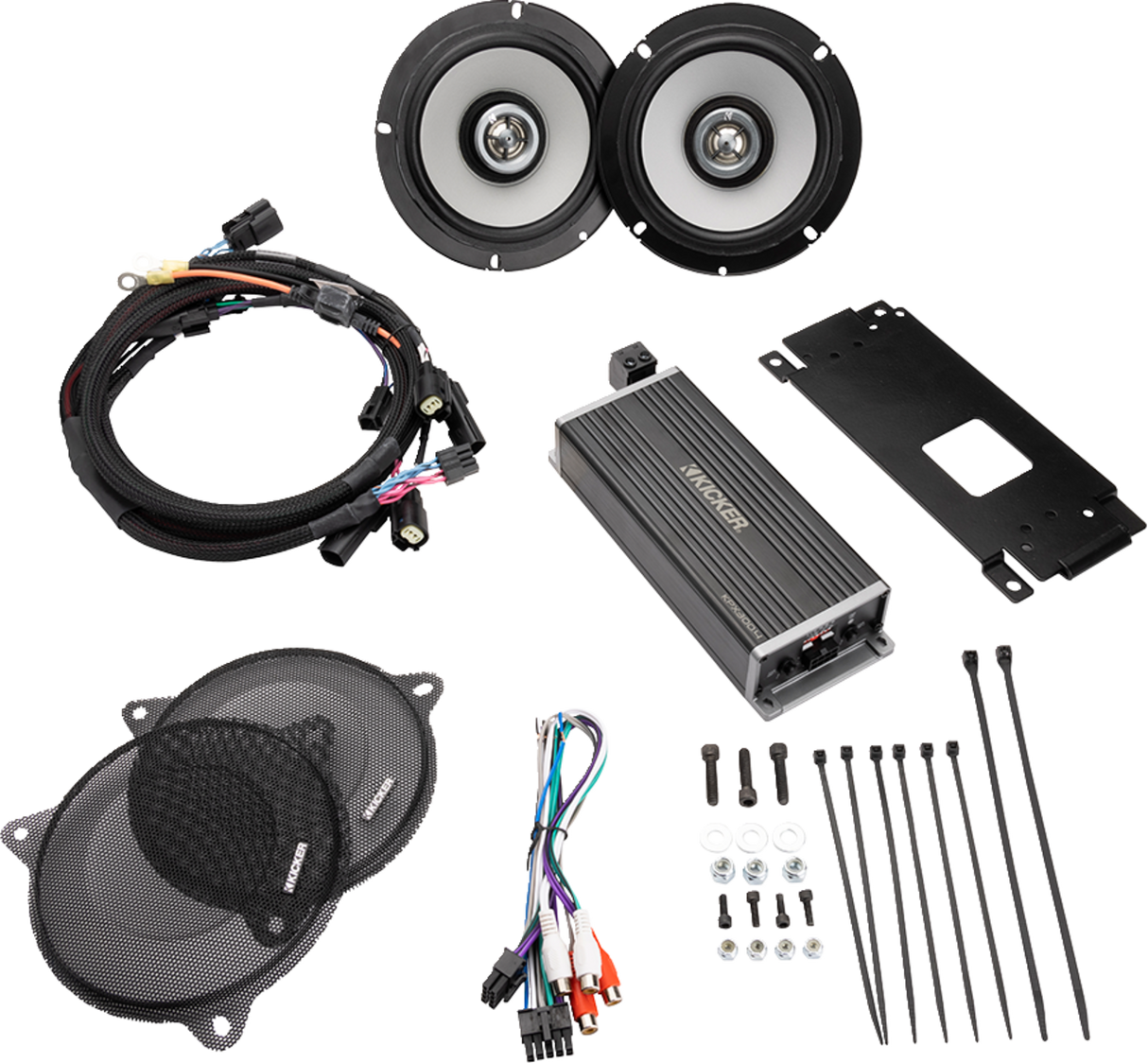 KICKER 6-1/2" Speaker and 300W Amplifier Kit for Harley Davidson 50HDS144