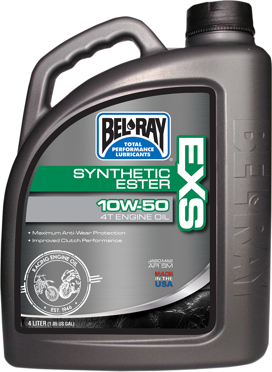 BEL-RAY EXS Synthetic 4T Oil 10W-50 for On-Road and Off-Road Motorcycles - 4L, Part No. 99160-B4LW