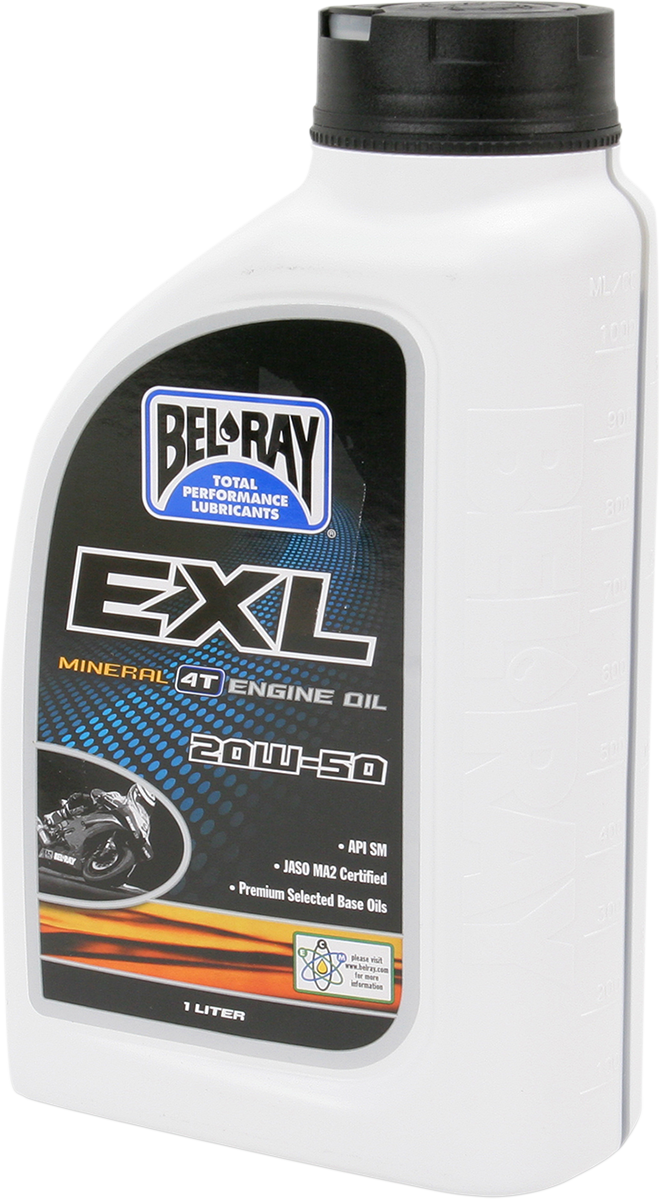 BEL-RAY EXL 4T Mineral Oil 20W-50 - 1L for Motorcycle Engines - Part 99100-B1LW