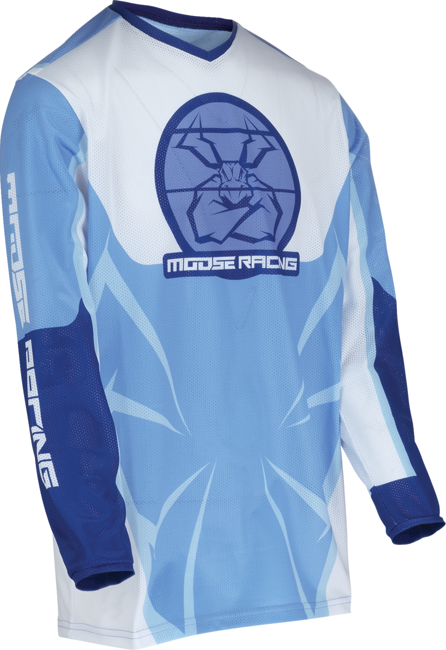 MOOSE OFFROAD Youth Agroid Mesh Jersey - Blue/White - Medium 2912-2482
