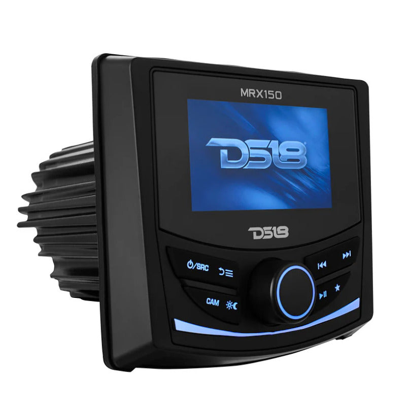DS18 MRX150 Marine and Off-Road Audio Headunit with 3-inch Color TFT Screen, Bluetooth 5.0, and Dual-Zone Controls for Marine, ATV, UTV, and Off-Road Vehicles