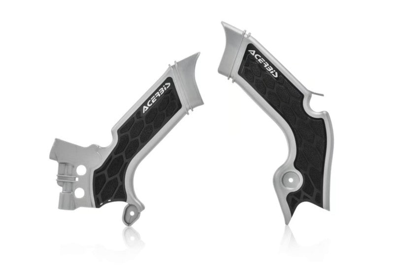 Acerbis 21+ Kawasaki KX250/ 19-23 KX450 Frame Guards - X-Grip Silver/Black for Kawasaki Motorcycles
