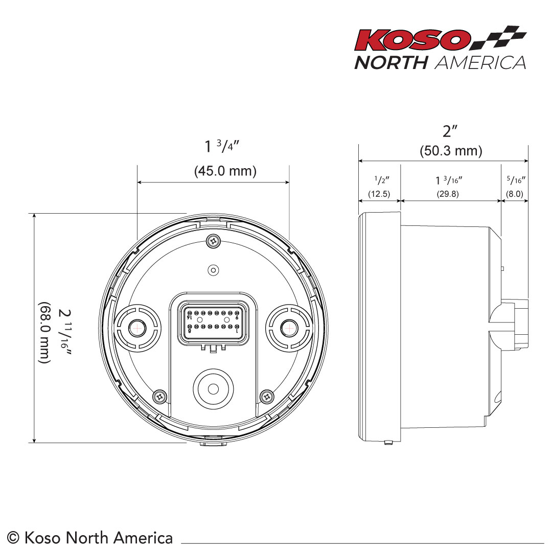 KOSO Tnt 05s D60 Speedometer - Compatible with Honda Civic, Toyota Corolla, Ford F-150, and More