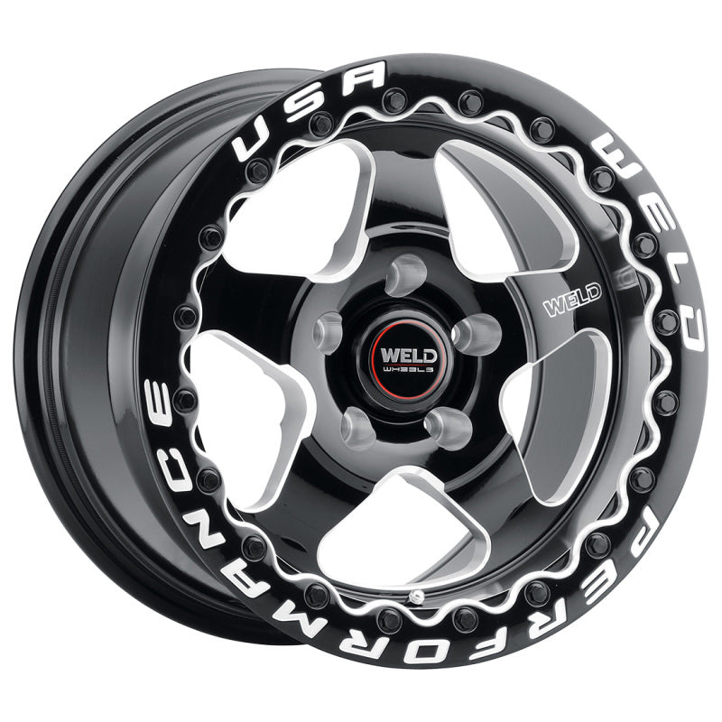 Weld S904 15x10 Ventura Beadlock Wheel with Gloss Black Finish - 5x114.3 Bolt Pattern, ET51 Offset, 78.1mm Center Bore