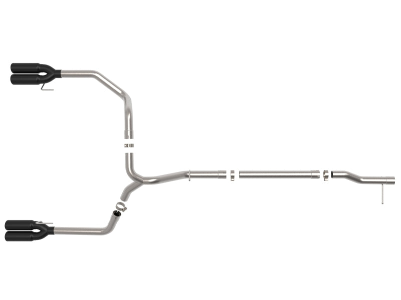 aFe Vulcan Series 3-Inch Stainless Steel DPF-Back Exhaust System with Black Tips for 2023 GMC Sierra 1500 & Chevrolet Silverado 1500 with 3.0L Turbo Diesel